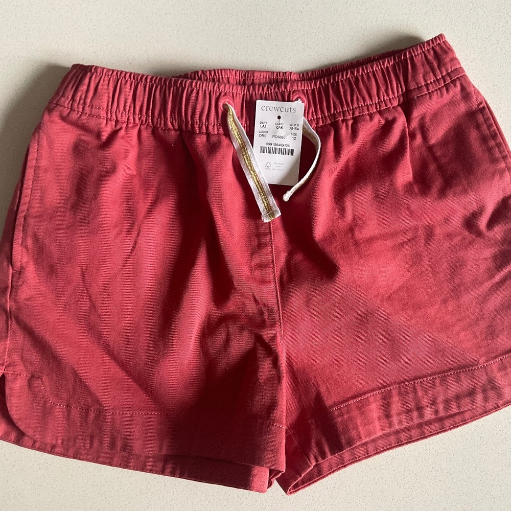 Crewcuts NWT canvas fish hem shorts Size 12